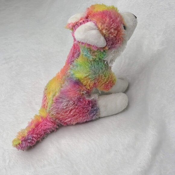 Plush Parade Tie Dye Montana Dog Zoey 10" Colorful Wolf Stuffed Animal Hamilton - Picture 6 of 10